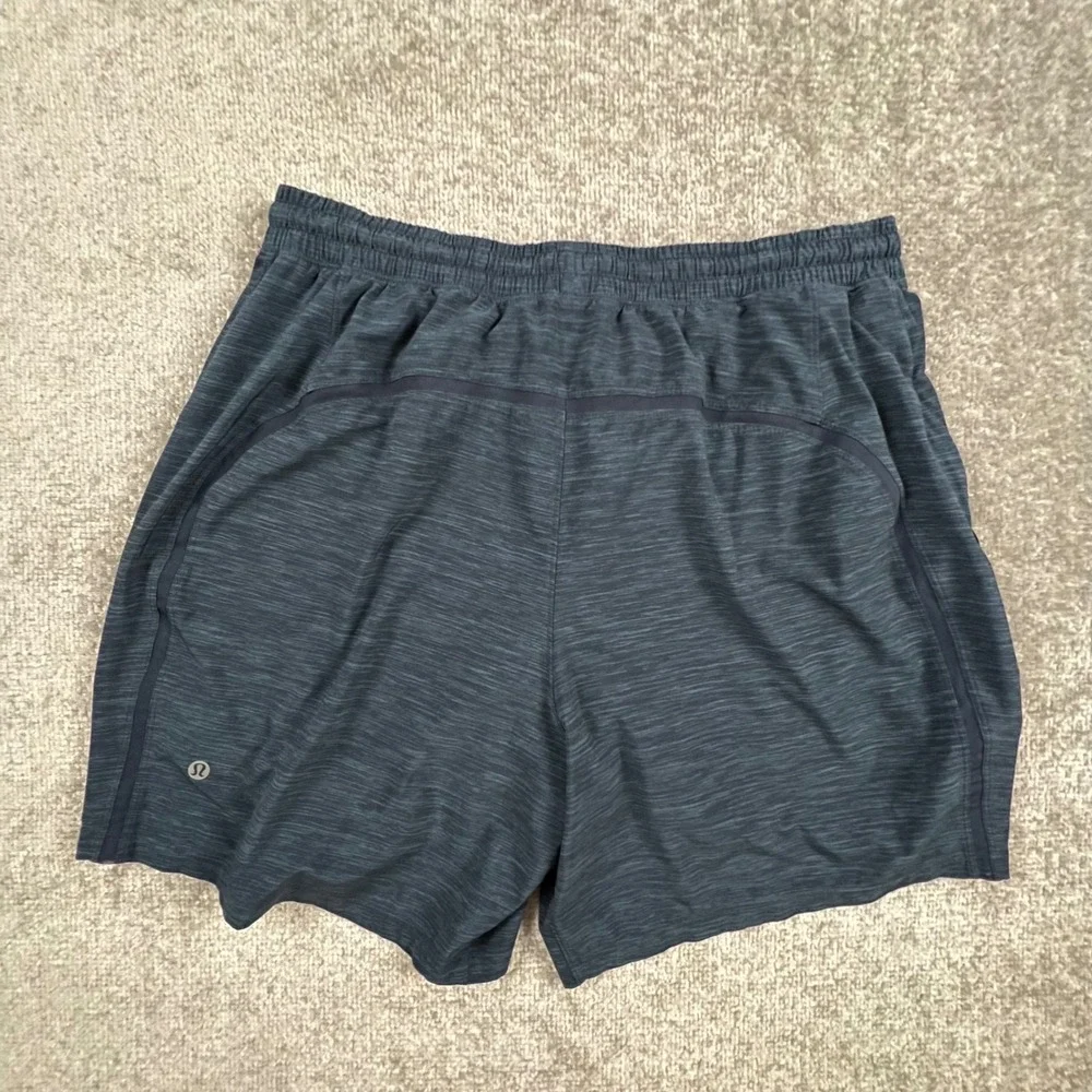 Lululemon Pace Breaker Linerless Short 7 Mens XL Heathered Nautical Navy Blue
